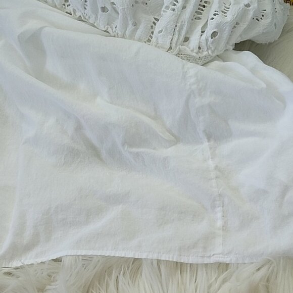 Roaman's Off White Eyelet and Knit Fully Lined Sleeveless Maxi Dress - Picture 11 of 15